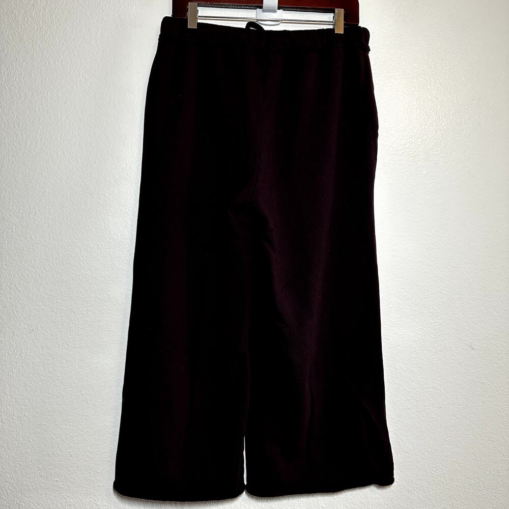 Eileen Fisher Wide Leg Cropped Pants 100% Cotton Drawstring Waist Brown S/P - Picture 6 of 6